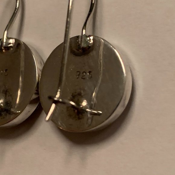 Silver and zebra onyx drop earrings - Picture 3 of 3